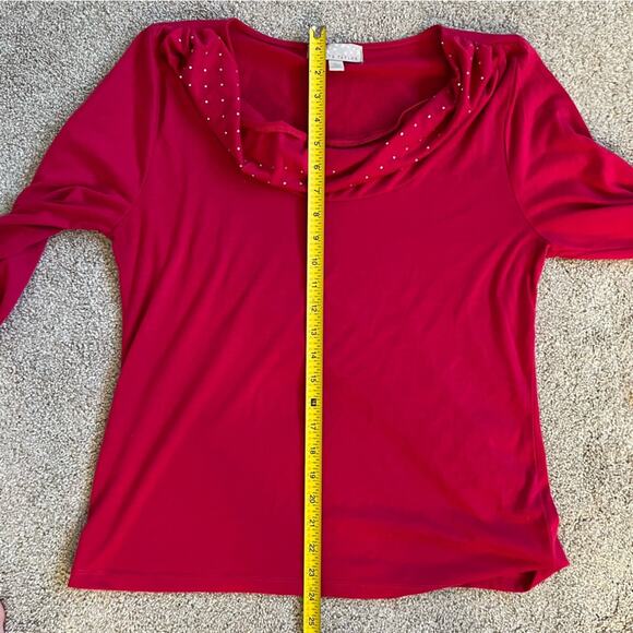 Carolyn Taylor Pink Swoop Neck Top Women’s Size Large - Picture 4 of 9